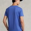 Blå Ralph Lauren Custom Slim Fit T-shirts med rund hals för män