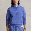 Blå Ralph Lauren dubbelstickad luvtröja för män Blå Ralph Lauren dubbelstickad luvtröja för män