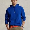 Blå Ralph Lauren dubbelstickad luvtröja för män Blå Ralph Lauren dubbelstickad luvtröja för män