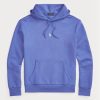 Blå Ralph Lauren dubbelstickad luvtröja för män Blå Ralph Lauren dubbelstickad luvtröja för män