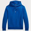 Blå Ralph Lauren dubbelstickad luvtröja för män Blå Ralph Lauren dubbelstickad luvtröja för män