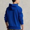 Blå Ralph Lauren dubbelstickad luvtröja för män Blå Ralph Lauren dubbelstickad luvtröja för män