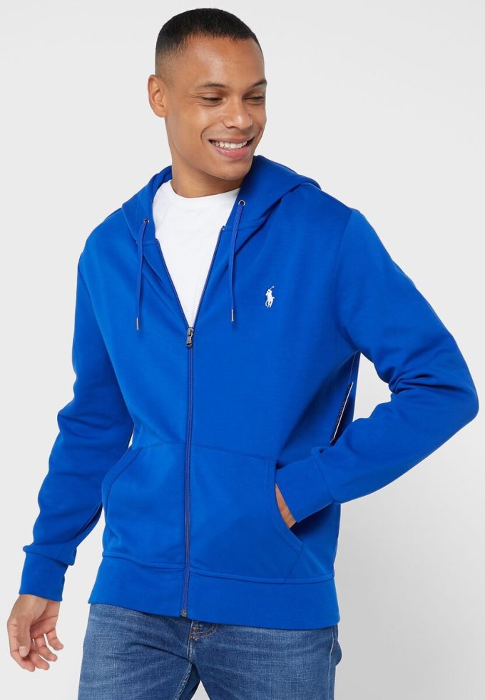 Blå Ralph Lauren Essential hoodie för män Blå Ralph Lauren Essential hoodie för män
