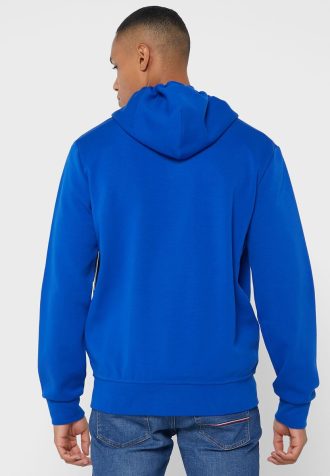 Blå Ralph Lauren Essential hoodie för män