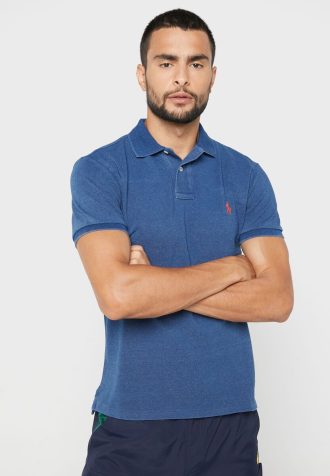 Blå Ralph Lauren Essential pikétröjor för män