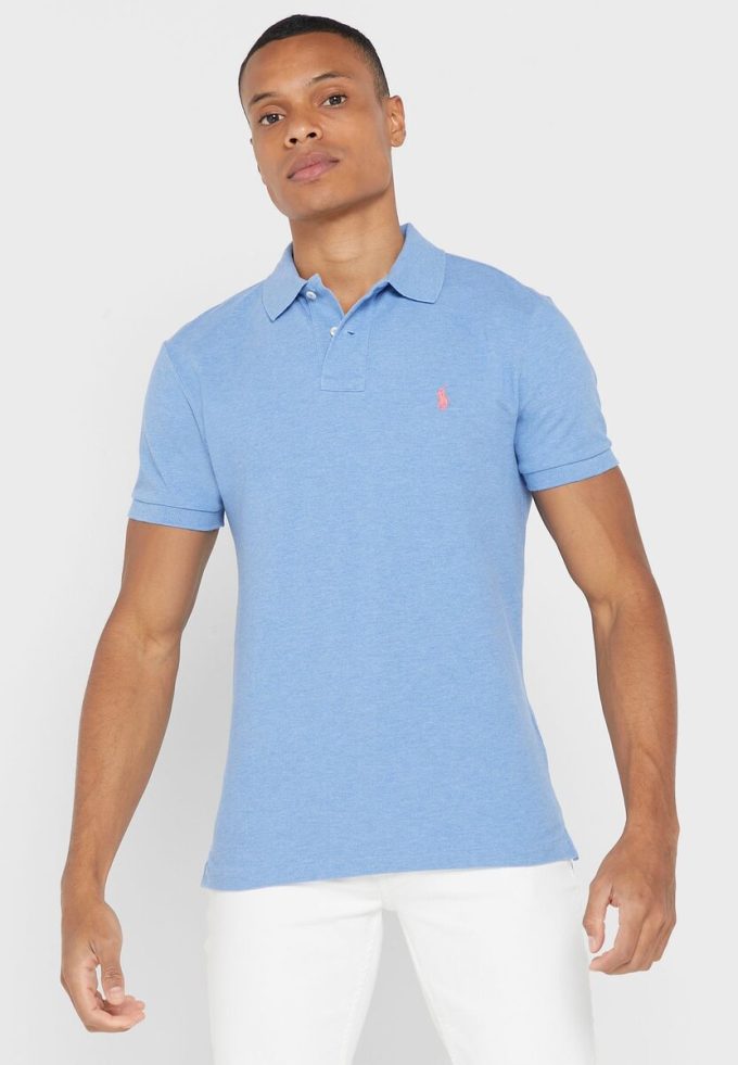 Blå Ralph Lauren Essential pikétröjor för män