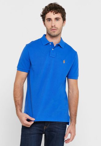 Blå Ralph Lauren Essential pikétröjor för män