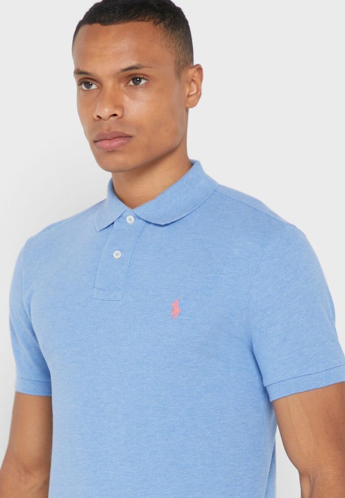 Blå Ralph Lauren Essential pikétröjor för män