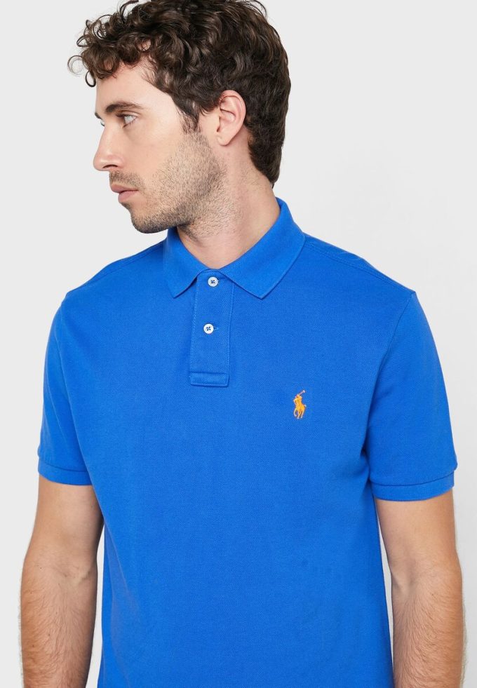 Blå Ralph Lauren Essential pikétröjor för män