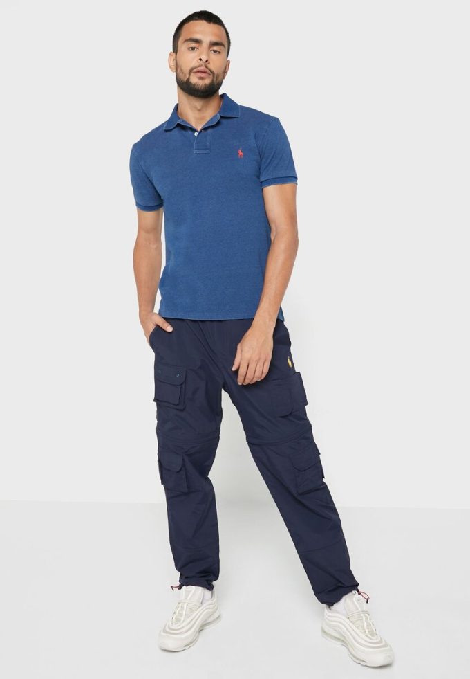 Blå Ralph Lauren Essential pikétröjor för män