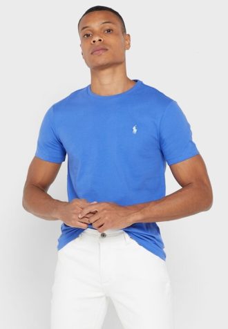 Blå Ralph Lauren Essential T-shirts med rund hals för män
