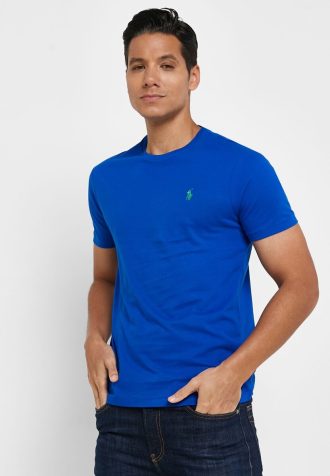 Blå Ralph Lauren Essential T-shirts med rund hals för män