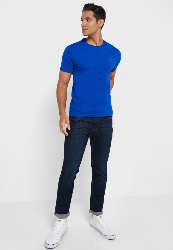 Blå Ralph Lauren Essential T-shirts med rund hals för män