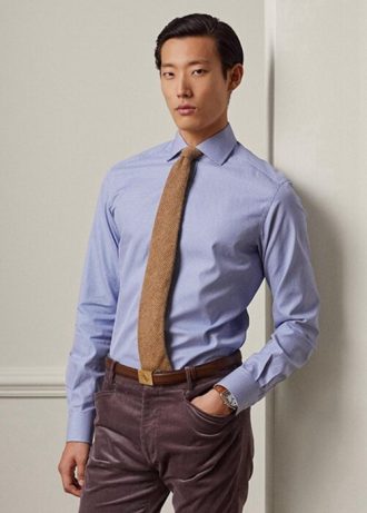 Blå Ralph Lauren Gingham formella skjortor för män