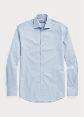 Blå Ralph Lauren Gingham formella skjortor för män