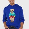 Blå Ralph Lauren grafisk luvtröja för män Blå Ralph Lauren grafisk luvtröja för män