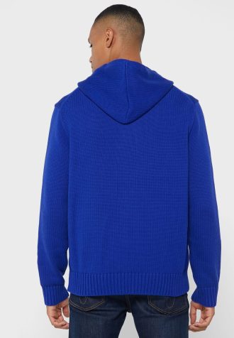 Blå Ralph Lauren grafisk luvtröja för män