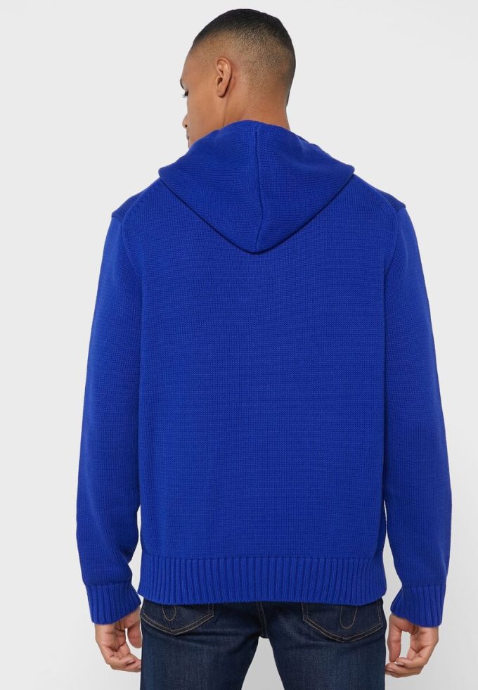Blå Ralph Lauren grafisk luvtröja för män Blå Ralph Lauren grafisk luvtröja för män