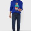 Blå Ralph Lauren grafisk luvtröja för män Blå Ralph Lauren grafisk luvtröja för män