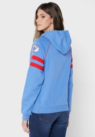 Blå Ralph Lauren grafisk stickad luvtröja för kvinnor