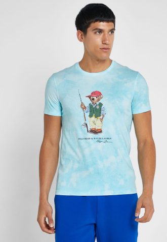 Blå Ralph Lauren grafiska T-shirts med rund hals för män