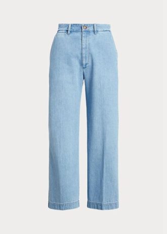 Blå Ralph Lauren High-rise vidbens jeans för kvinnor