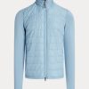 Blå Ralph Lauren Hybrid Mockneck-jackor för män Blå Ralph Lauren Hybrid Mockneck-jackor för män