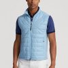 Blå Ralph Lauren Hybrid Mockneck-väst för män Blå Ralph Lauren Hybrid Mockneck-väst för män