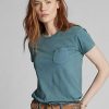 Blå Ralph Lauren Indigo bomullsfick T-shirts för kvinnor Blå Ralph Lauren Indigo bomullsfick T-shirts för kvinnor