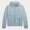 Blå Ralph Lauren Indigo Chambray huvjackor för män Blå Ralph Lauren Indigo Chambray huvjackor för män