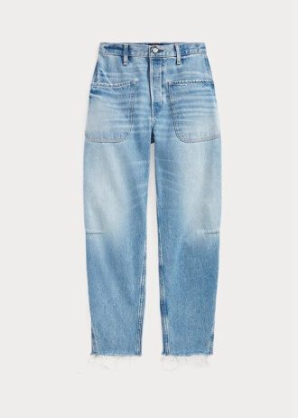 Blå Ralph Lauren Jeans med hög höjd avsmalnande passform för kvinnor
