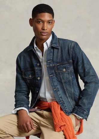 Blå Ralph Lauren jeansjackor för män
