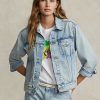 Blå Ralph Lauren jeansjackor för Trucker för kvinnor Blå Ralph Lauren jeansjackor för Trucker för kvinnor