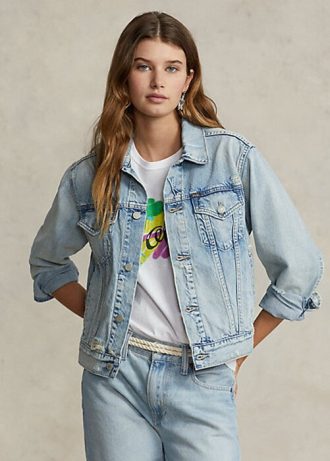 Blå Ralph Lauren jeansjackor för Trucker för kvinnor