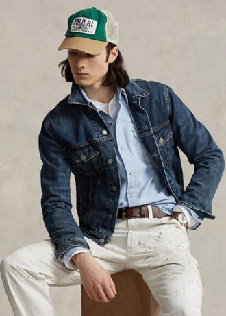 Blå Ralph Lauren klassisk passform Oxford västernskjortor för män