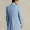 Blå Ralph Lauren Long Chambray Cotton Blazers för kvinnor Blå Ralph Lauren Long Chambray Cotton Blazers för kvinnor