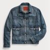 Blå Ralph Lauren Overdale Indigo Denim Trucker Jackor för män Blå Ralph Lauren Overdale Indigo Denim Trucker Jackor för män