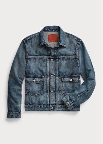 Blå Ralph Lauren Overdale Indigo Denim Trucker Jackor för män