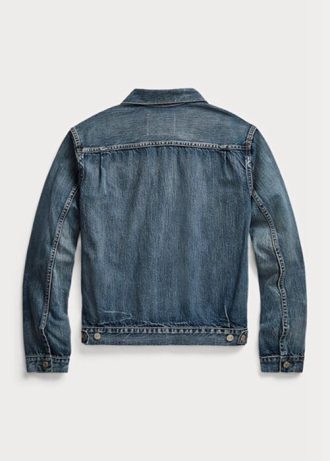 Blå Ralph Lauren Overdale Indigo Denim Trucker Jackor för män