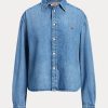 Blå Ralph Lauren oversize jeansskjortor för kvinnor