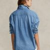 Blå Ralph Lauren oversize jeansskjortor för kvinnor