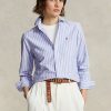 Blå Ralph Lauren Oxford-skjortor med klassisk passform för kvinnor Blå Ralph Lauren Oxford-skjortor med klassisk passform för kvinnor
