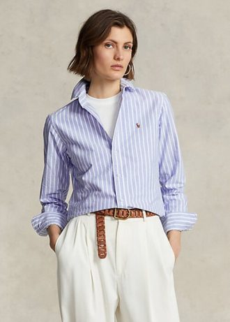 Blå Ralph Lauren Oxford-skjortor med klassisk passform för kvinnor