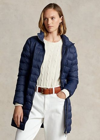 Blå Ralph Lauren Packable Quilted Taftrockar för kvinnor