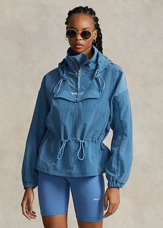 Blå Ralph Lauren Packable Ripstop Windbreaker för kvinnor