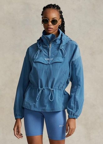 Blå Ralph Lauren Packable Translucent Ripstop Windbreaker för kvinnor