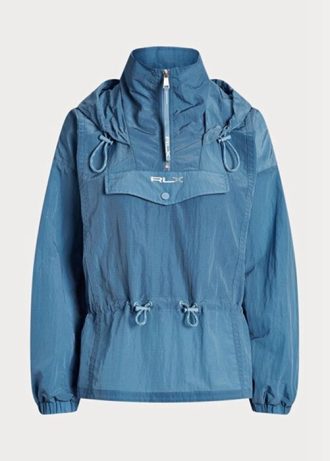 Blå Ralph Lauren Packable Translucent Ripstop Windbreaker för kvinnor