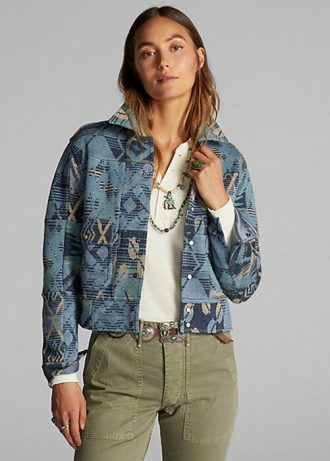 Blå Ralph Lauren Patchwork tröjajackor för kvinnor