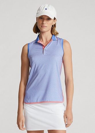 Blå Ralph Lauren Performance ärmlösa pikétröjor för kvinnor