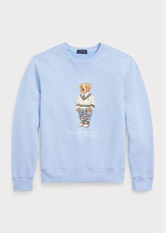 Blå Ralph Lauren Polo Bear Fleece tröja för män